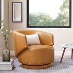 modway EEI-6358-TAN  Celestia Vegan Leather Swivel Chair TAN  31x30x29
