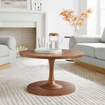 modway EEI-6574-WAL  Lina Round Wood Coffee Table  30x30x17
