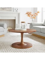 modway EEI-6574-WAL  Lina Round Wood Coffee Table  30x30x17