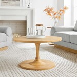 modway EEI-6574-OAK  Lina Round Wood Coffee Table Oak  30x30x17