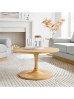 modway EEI-6574-OAK  Lina Round Wood Coffee Table Oak  30x30x17