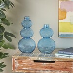 UMA Enterprises 97520S  Blue Bubble Glass Vase  11H SMALL