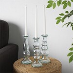 UMA Enterprises 75440  Clear Recycled Glass Candle Holder 9h