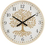 UMA Enterprises 80352  Brown Wood Tree-Of-Life Wall Clock  24x2x24