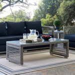 modway Aura Rattan Outdoor Patio Coffee Table  Gray