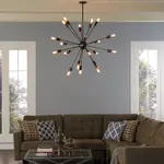 modway Beam Stainless Steel Chandelier  Gray