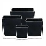 Canpol Manufactoring Ltd 4.75x4.75x4.75" Square Glass Vase Black