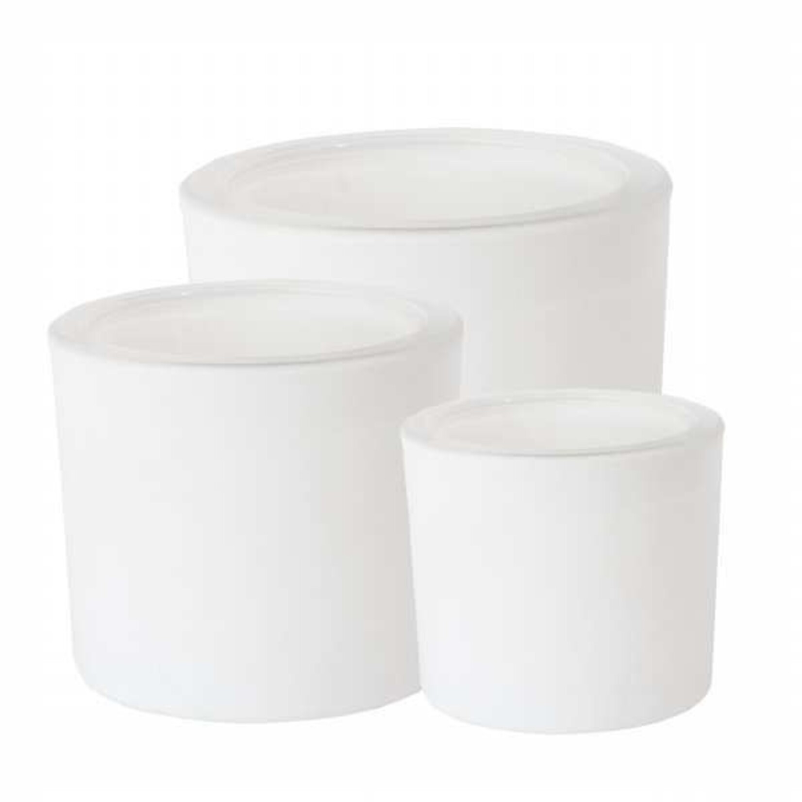 Canpol Manufactoring Ltd Thick Cylinder Glass Vase Matt White 3x3.5 Made in Poland