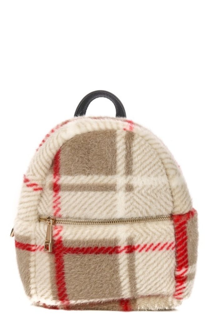 mini faux fur backpack