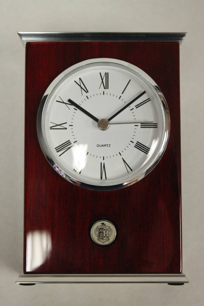 Rosewood/Metal Clock (TN02A - Silver)