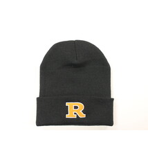 Black Beanie - Embroidered "R" (Adult Sizing)