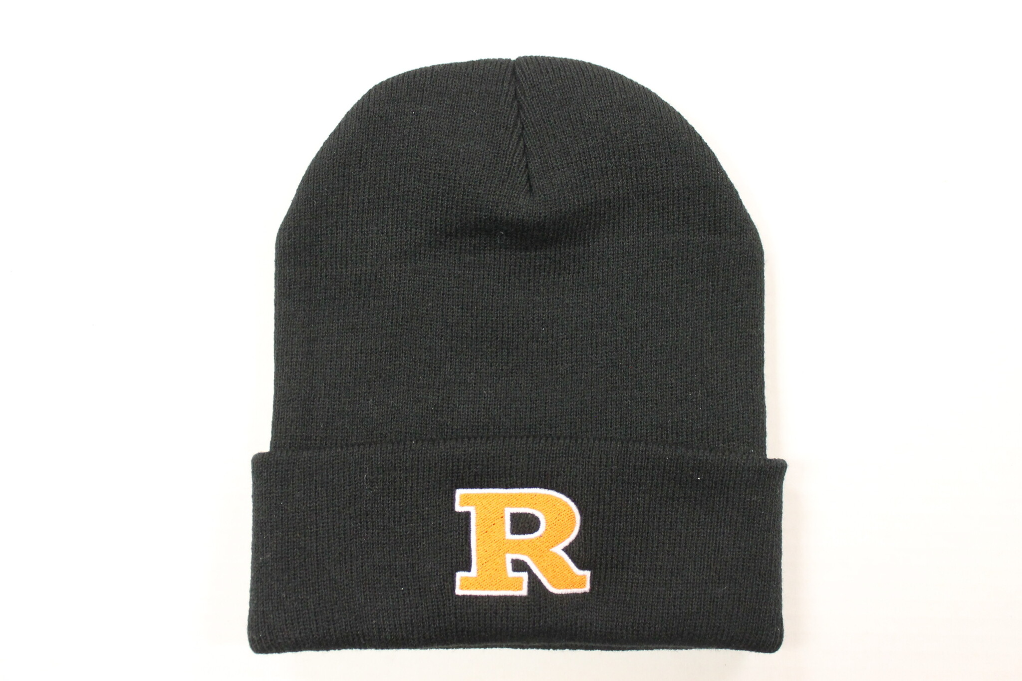 Black Beanie - Embroidered "R" (Adult Sizing)