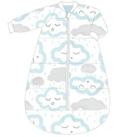 Baby Studio Baby Cotton Studio Bag with Arms - 3.0 Tog Clouds - Peppermint