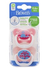 Dr Browns Dr Browns PreVent Contoured Pacifier STAGE 1 - (2 Pack) 0-6 months Pink