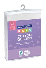 Protect-A-Bed Protect-A-Bed® Cotton Quilted Cot Mattress Protector, Universal Fitted (Large) 132 x 78cm (+14cm depth)