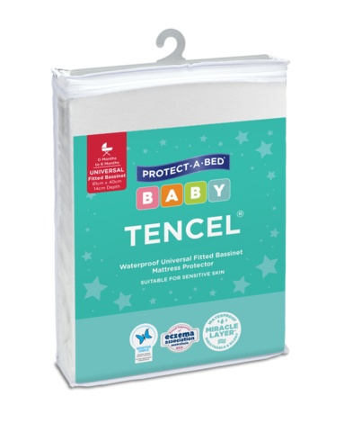 Protect-A-Bed Protect-A-Bed® Tencel® Bassinet Mattress Protector, Fitted (Large) 81 x 40 cm (+14cm depth)