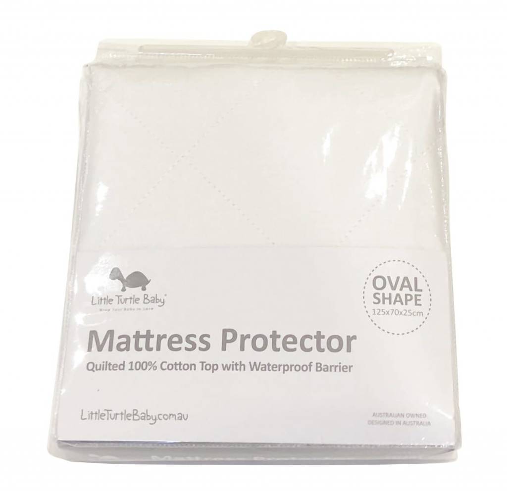 Little Turtle Little Turtle Baby OVAL Cot - Fitted Mattress Protector