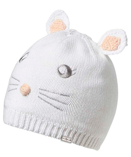 Millymook Millymook Baby Girls Beanie Bunny White S (0-12m)