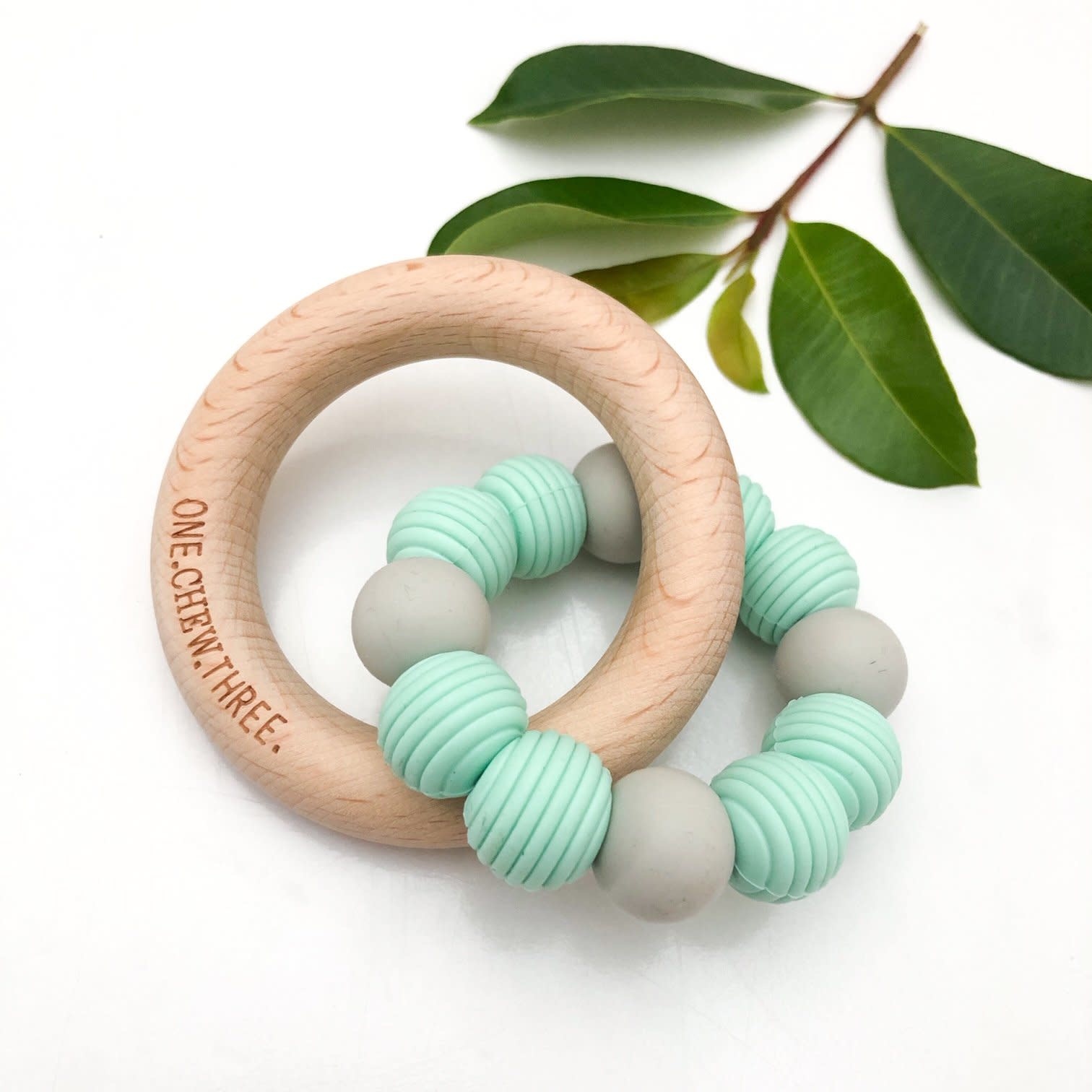 OneChewThree OneChewThree Beehive Silicone and Beech Wood Teether