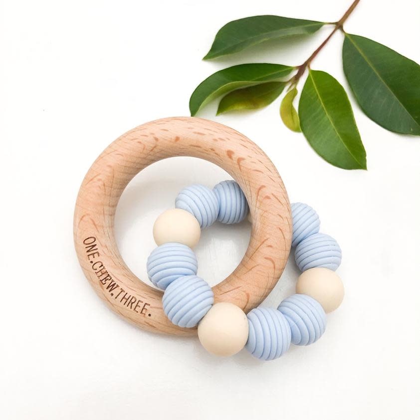 OneChewThree OneChewThree Beehive Silicone and Beech Wood Teether