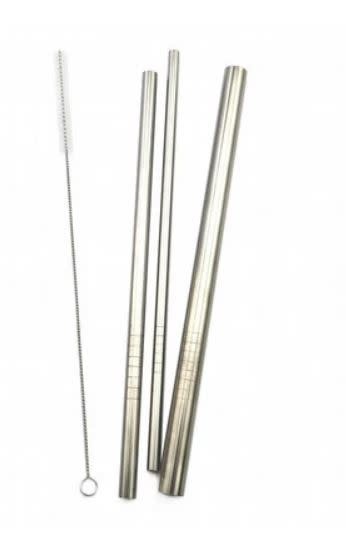 Haakaa Haakaa Stainless Steel Straw - Curved- Pack of 3