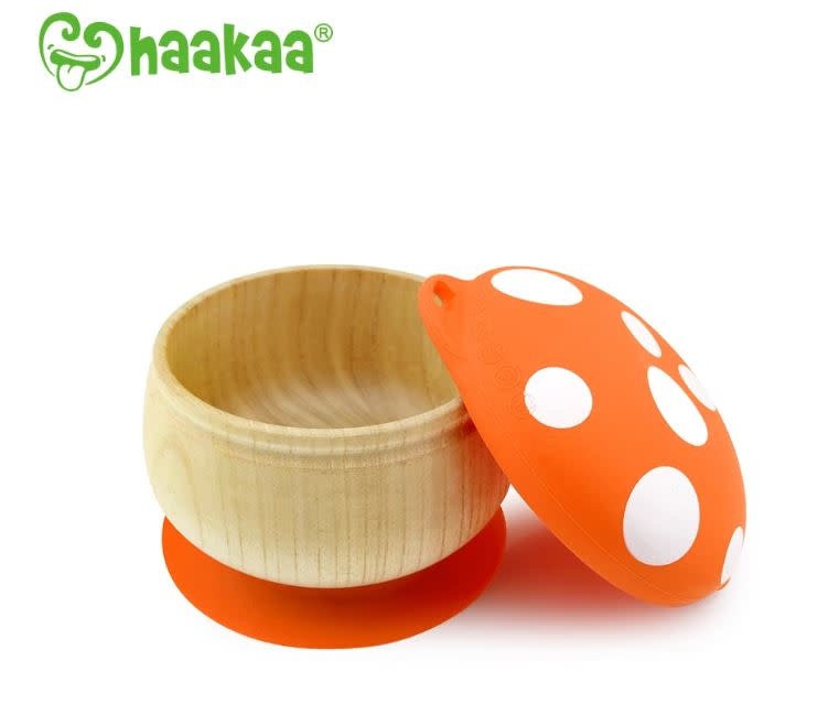 Haakaa Haakaa Wooden Mushroom Bowl with Suction Base