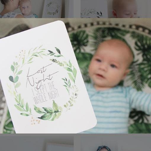 Joseph Prints Joseph Prints Leafy Wreath Baby Milestone Cards