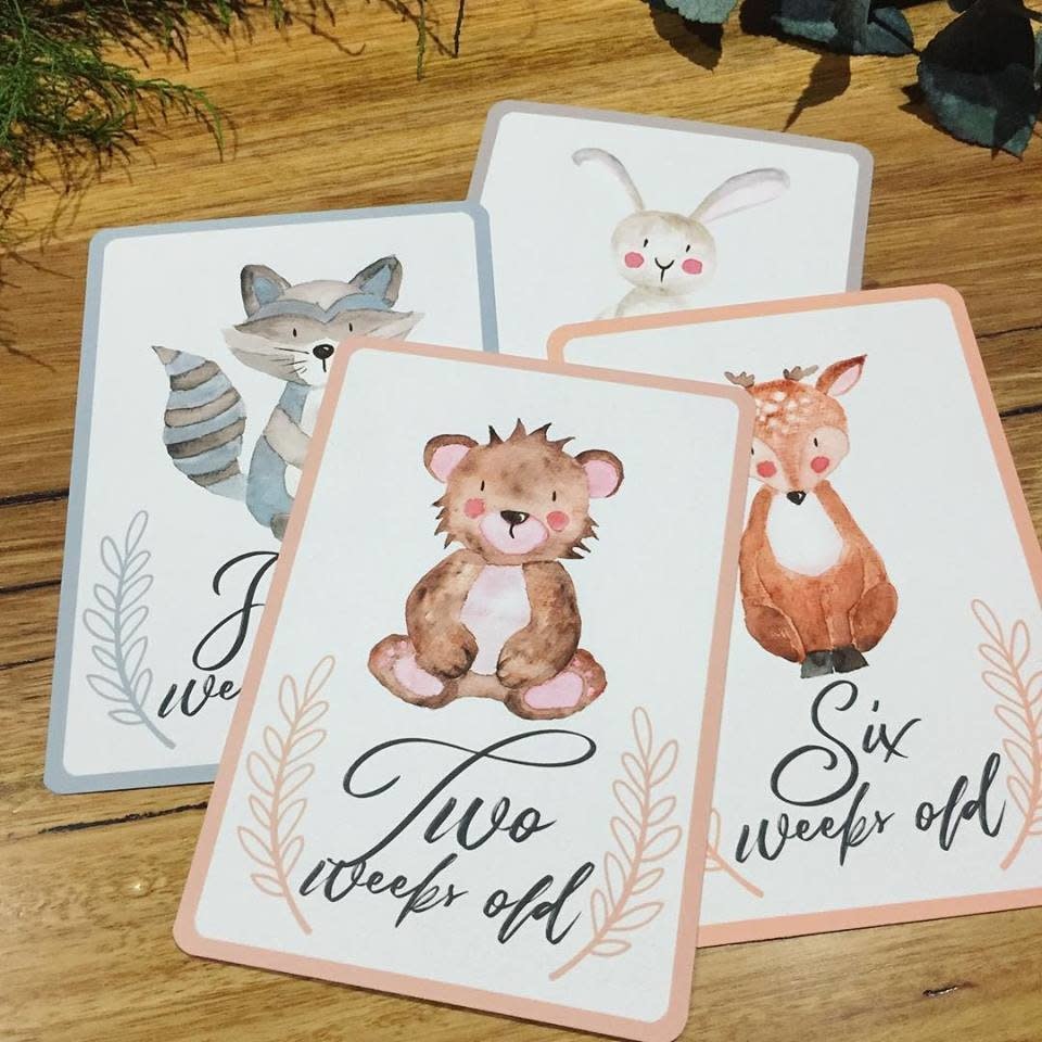 Joseph Prints Joseph Prints Woodland Animals Milestone Cards