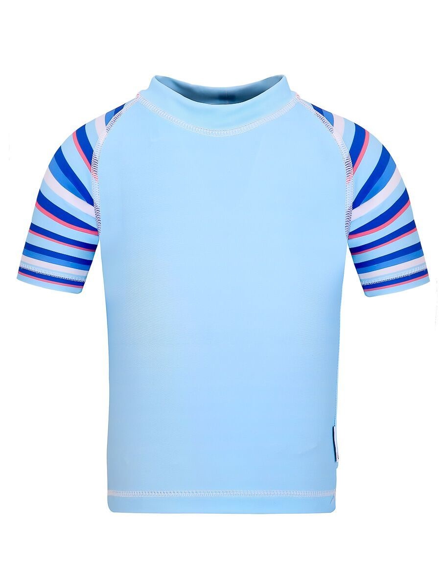 Sun Emporium Sun Emporium Boys Rash Guard Short Sleeve Sky Blue/Stripe