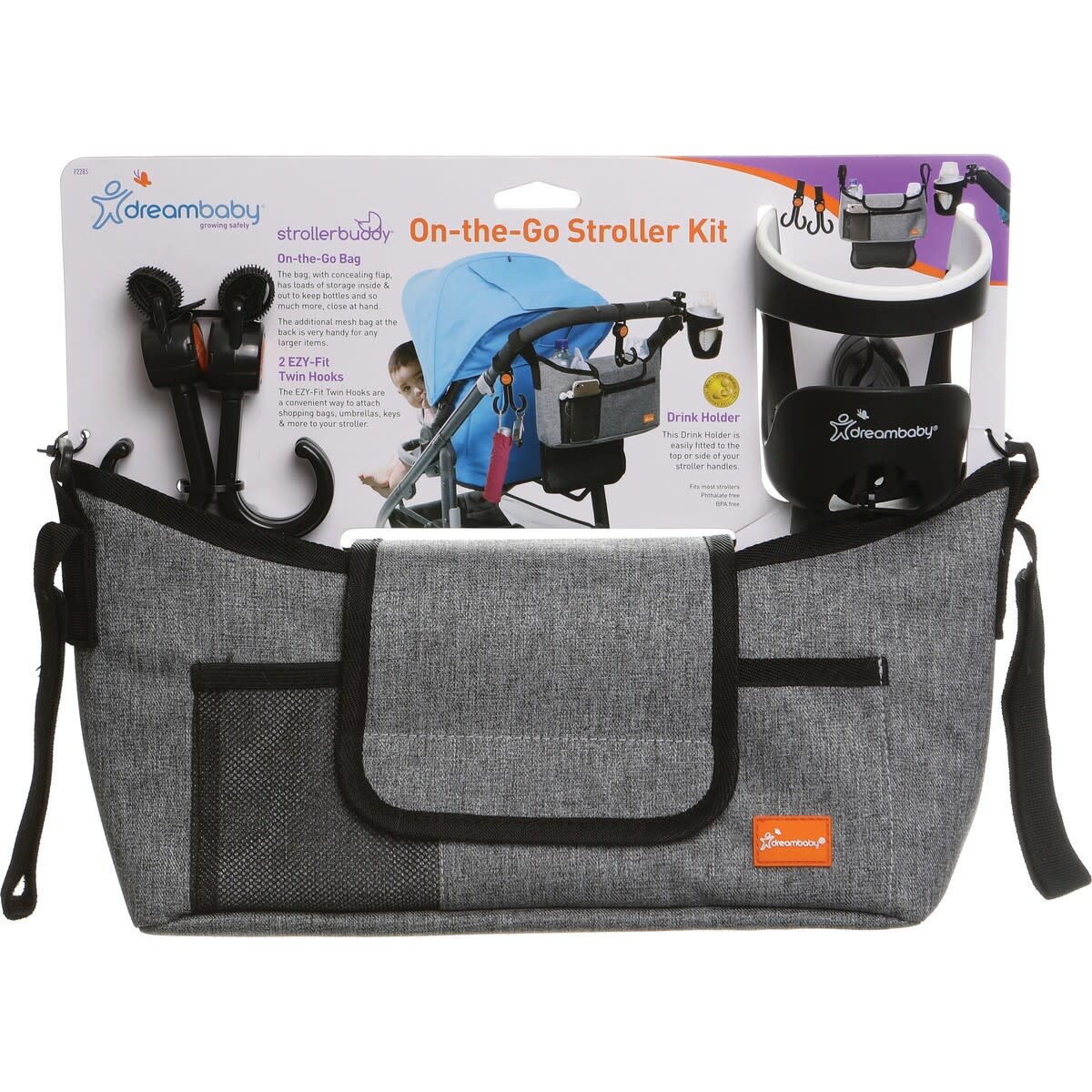 Dreambaby Dreambaby On-The-Go Stroller Kit - Grey Denim