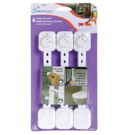 Dreambaby Dreambaby Twist 'N Lock Multi-Purpose Latch 6 Pack