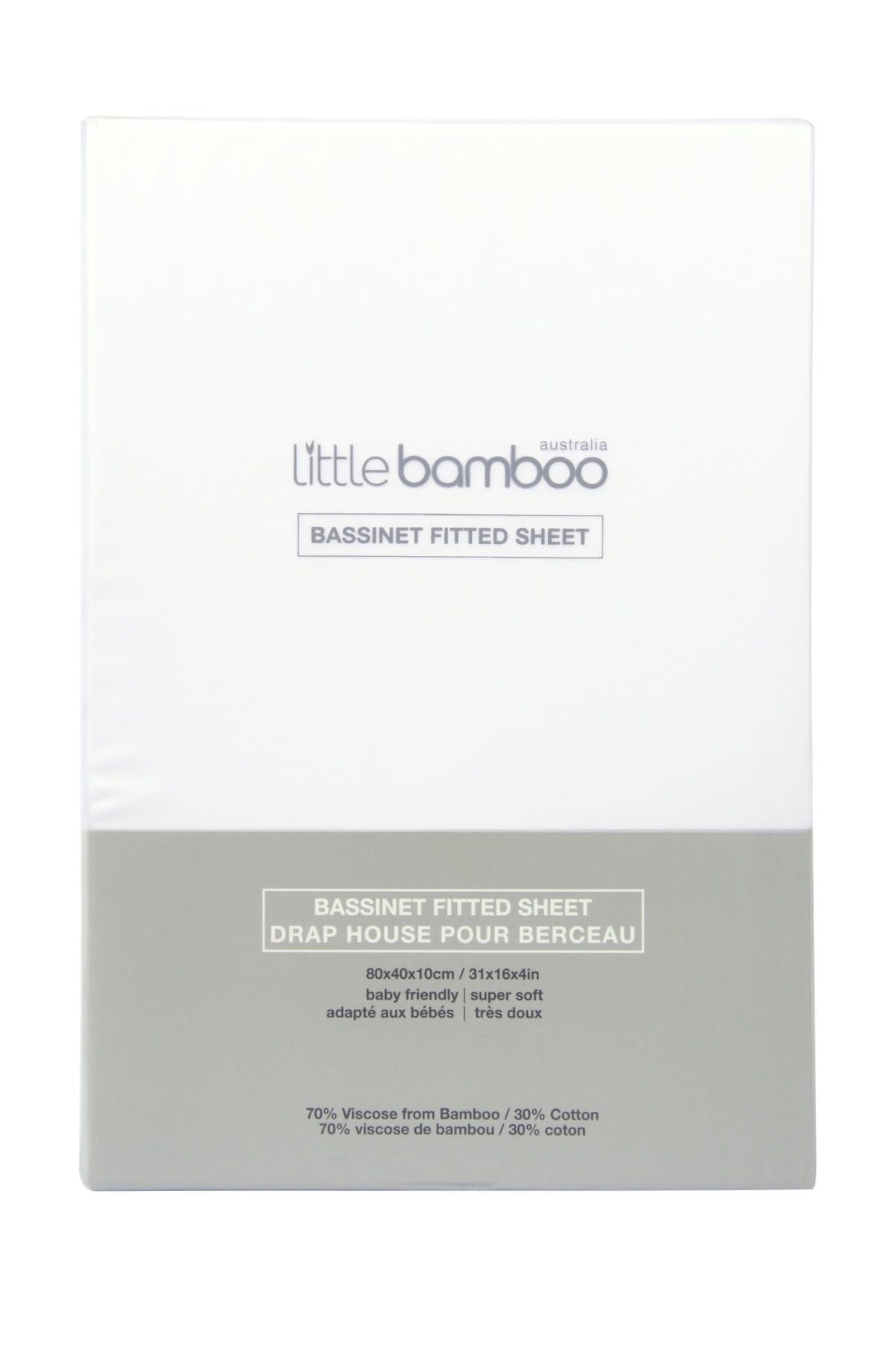 Little Bamboo Little Bamboo Bassinet Fitted Sheets - 80x40x10cm