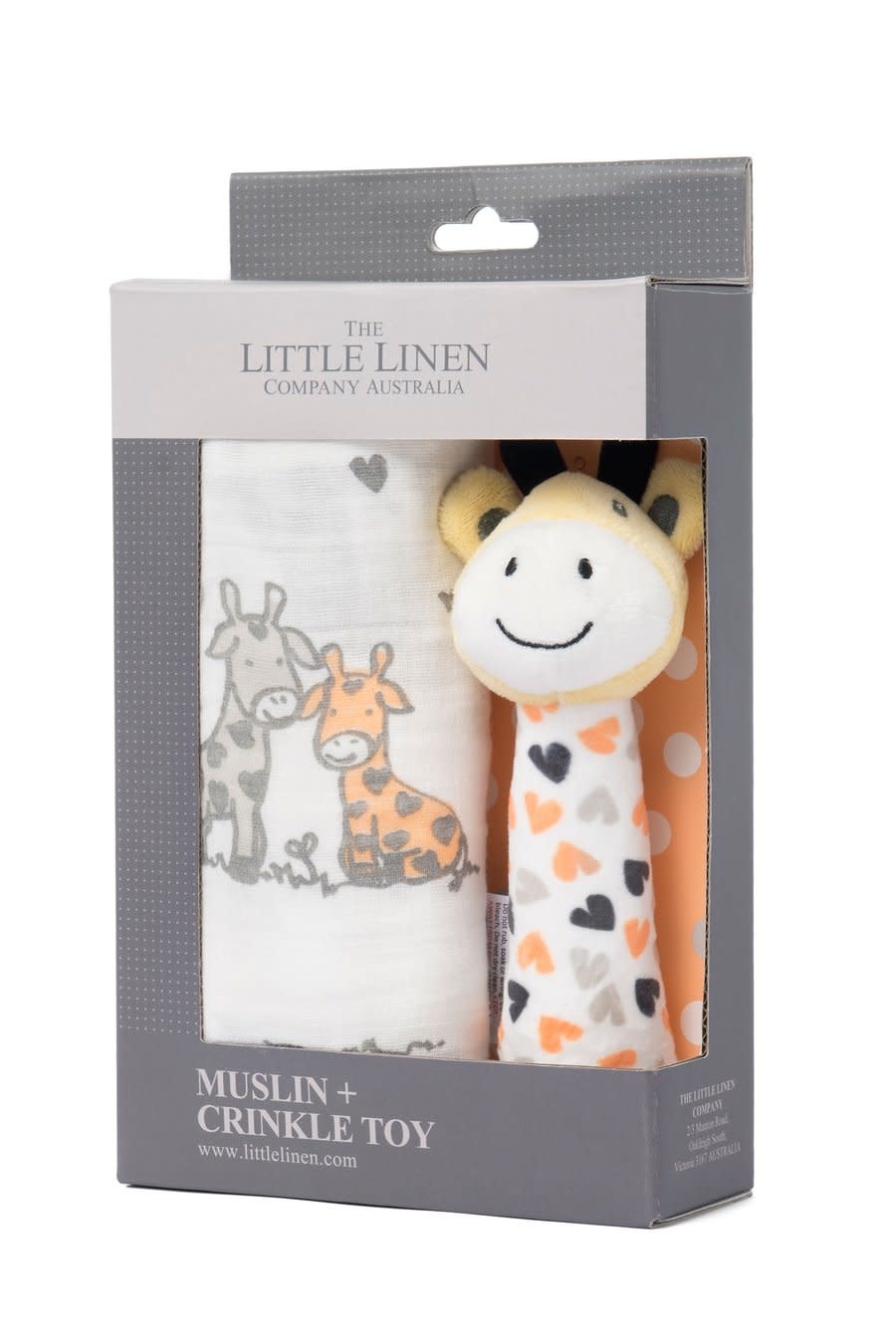 Little Linen Little Linen Muslin Wrap & Crinkle Toy