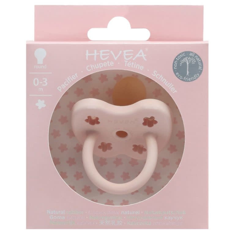 Hevea Hevea - Colour Pacifier - Round - Powder Pink - 0 to 3 months