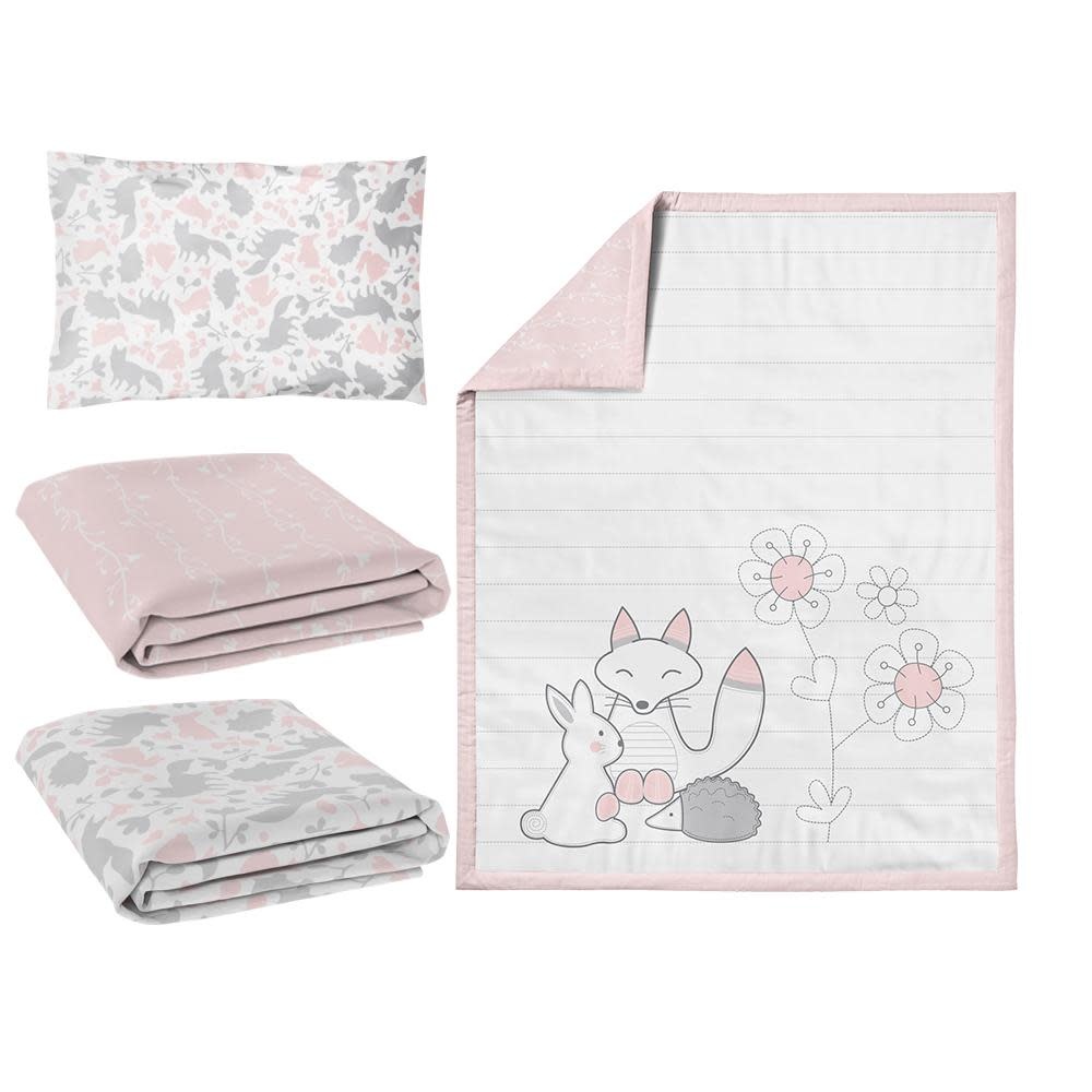 Lolli Living Lolli Living Forest Friends 4-piece Nursery set (Contains: Quilt, fitted sheet x 2, pillowcase)