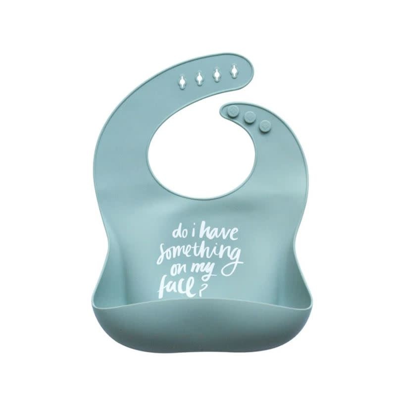 The Somewhere Co The Somewhere Co Something on my Face Silicone Bib (Sage)