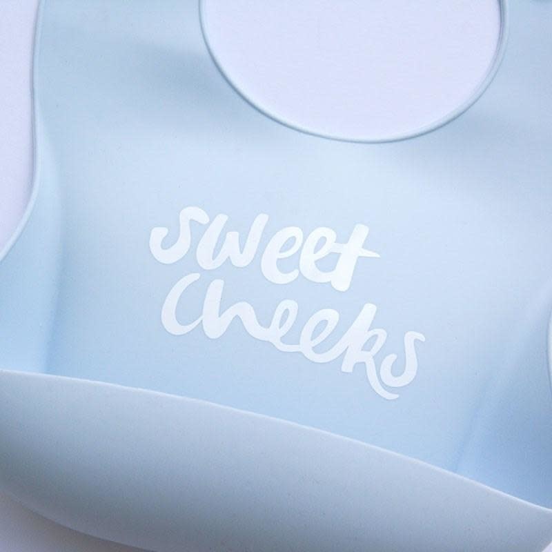 The Somewhere Co The Somewhere Co Sweet Cheeks Silicone Bib (Duck Egg)
