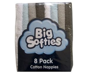 Big Softies Pack Cotton Nappies Bright Sweet Lullabies
