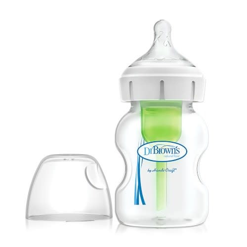 Dr Browns Dr Brown’s Wide Neck Feeding Bottle Options+ with Level 1 Teat, 1-Pack