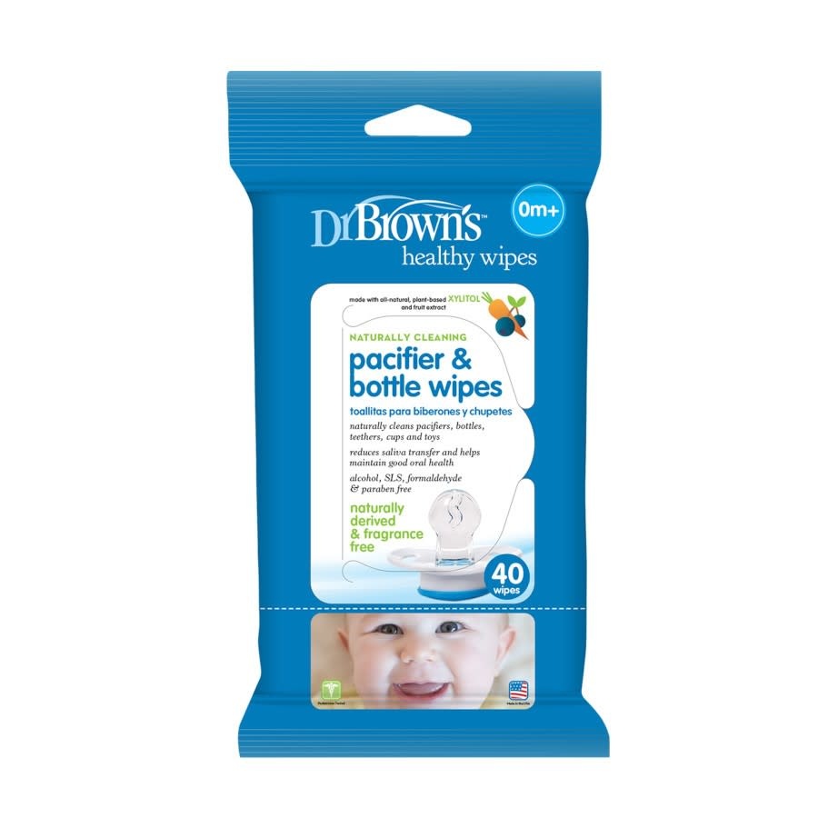 Dr Browns Dr Brown's Pacifier & Bottle Wipes, 40-Pack  (Fragrance and Alcohol Free, made in USA)