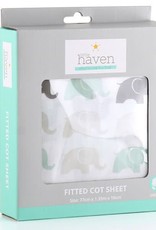 Little Haven Little Haven Multi Elephant Cot Fitted Sheet
