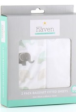 Little Haven Little Haven Elephant 2Pk Bassinet Sheets
