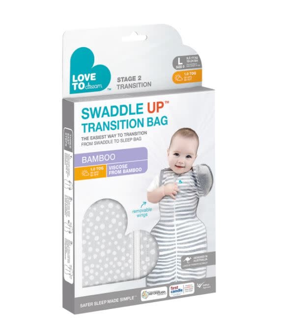 Love To Dream Love To Dream Swaddle UP™ Transition Bag Bamboo 1.0T Grey - Wave Dot