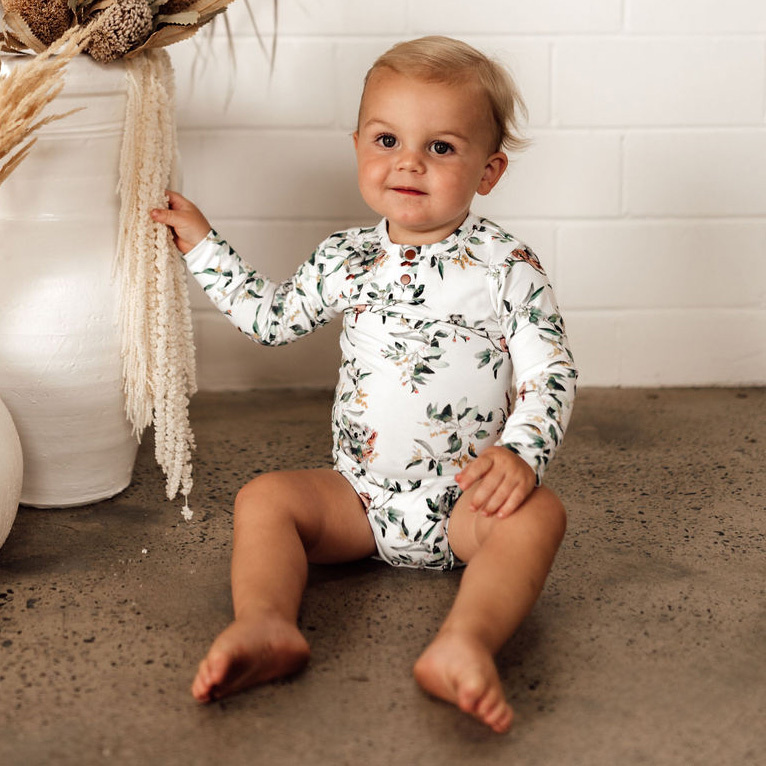 Snuggle Hunny Kids Snuggle Hunny Eucalypt Long Sleeve Bodysuit - 12-18m (1y)