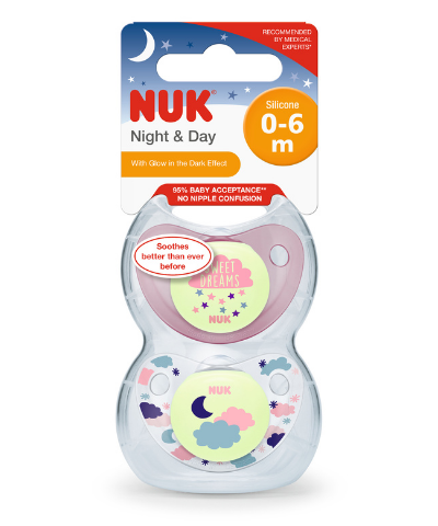 NUK Nuk 2 Pack Silicone  Night & Day