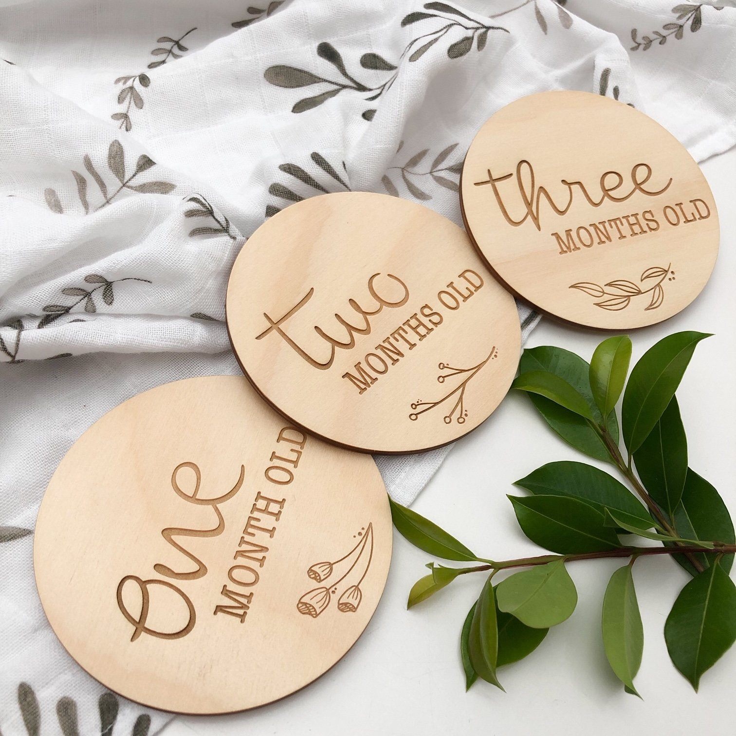 OneChewThree OneChewThree Baby Milestone Plaques - Designer Series (various design)