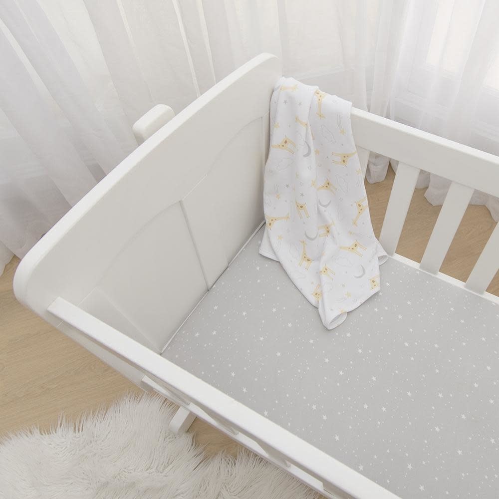 Living Textiles Living Textiles 2-pack Jersey Bassinet Fitted Sheet (40 x 80 x 12cm) - Noah/Stars