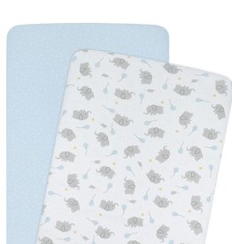Living Textiles Living Textiles 2-pack Jersey Bassinet Fitted Sheet (40 x 80 x 12cm) - Mason/Confetti