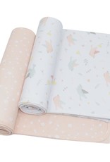 Living Textiles Living Textiles 2-pack Jersey Wrap (100 x 100cm) - Ava/Blush Floral