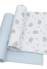 Living Textiles Living Textiles 2-pack Jersey Wrap (100 x 100cm) - Mason/Confetti
